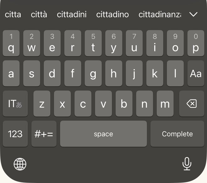 Optional number hints on the top row, with live word suggestions